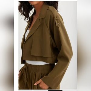 Cropped oversized trench BNWT